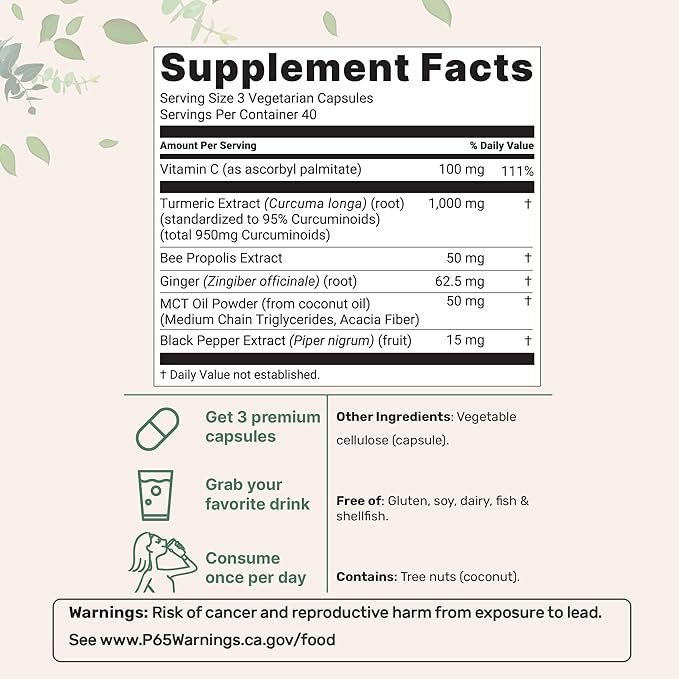 Premium Turmeric Curcumin + BioPerine® – Joint Comfort, Antioxidant & Immune Boost